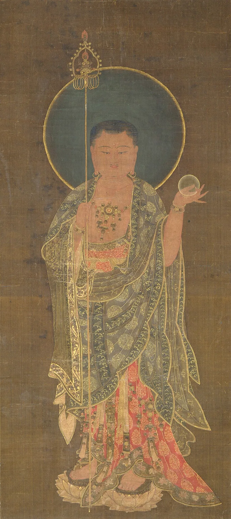 高丽王朝地藏菩萨绘画，大都会艺术博物馆藏